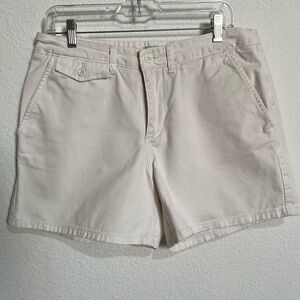 Polo Jeans Company Ivory Bermuda Jean Shorts  100% Cotton Pockets Size 12